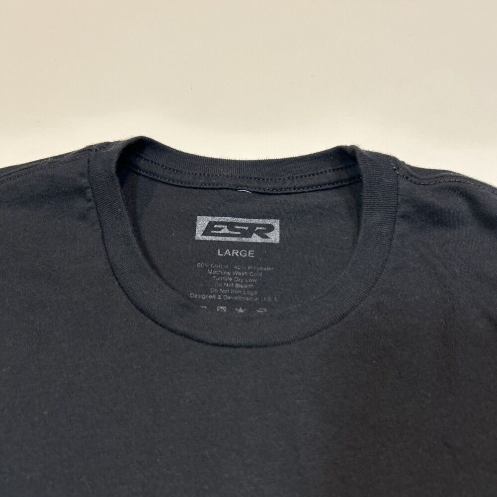 ESR Racing Shirt Adult Large Black MK Car Auto Racing Tee Logo Men - Picture 6 of 12